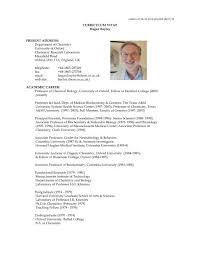 This post shows you how to write great chemist resume objectives, as well as provide professionally created samples to help you learn how to write one for your resume or cv. Professor Bayley S Cv Pdf Hagan Bayley University Of Oxford