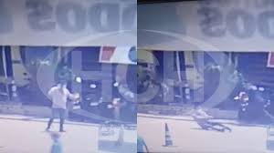 ¡Con el arma de un policía! Cámara capta momento en que hombre se suicida  frente a posta policial en col. Loarque #Vídeo