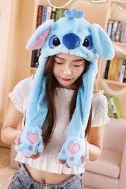 Tik Tok Funny Cartoon Stitch Moving Ear Hat Cap Funny Hats Stitch And Pikachu Cute Hats