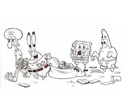 Mr Krabs Walk Away With A Lot Of Money In Krusty Krab Coloring Page Color Luna Coloring Pages Spongebob Drawings Mr Krabs