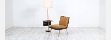 Use as a place to set a lamp, accessory or even beverage. Danish Modern L A Mid Century Modern Floor Lamp With Side Table Magazine Holder By Laurel