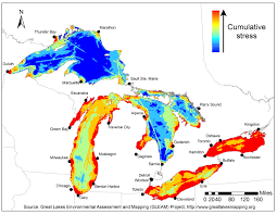 new great lakes map highlights environmental threats and