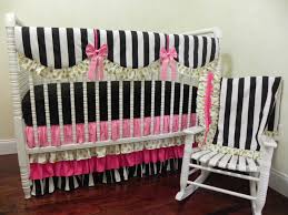 Black Pink And Gold Girl Crib Bedding Set Valentina Girl Etsy