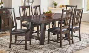 It is crafted of beech wood for classic construction, founded atop four gently tapered legs and featuring. Hoot Judkins Furniture A America Solid Mahogany Wood Sundance Extension Trestle Dining Table Chair Set In Rustic Mahogany Finish