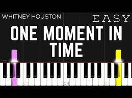 26 Whitney Houston One Moment In Time Easy Piano Tutorial Youtube Piano Piano Tutorial Easy Piano