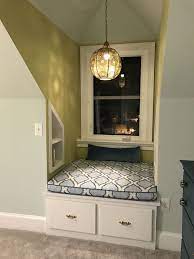 Dormer Window Seat Dormer Lighting Custom Cushion Dormer Built In Custom Cushion By Chairloom Bedroom Addition Remodel Bedroom Attic Master Bedroom