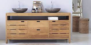 Découvrez les meubles de salle de bains : Salle De Bains En Bois Comment L Entretenir Marie Claire