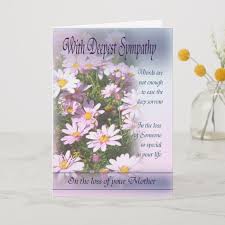 Loss Of Mother With Deepest Sympathy Card Zazzle Com In 2020 Loss Of Mother Sympathy Quotes Sympathy Quotes For Loss