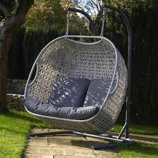 The cocoon swing is made of heavy weight cotton. Bramblecrest Monterey Rattan Double Hanging Cocoon Chair In 2020 Deep Seat Cushions Deep Seating Chair