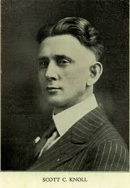 A co-worker brought in a yearbook from 1928, it is called The Portal. It  contained picture of students and faculty in LaPorte County, I came across  this picture of Scott C Knoll