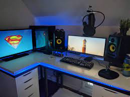 When it comes to on a budget, a tried and true approach is to mix and match components from ikea to assemble a custom. Custom Ikea Desk Now That I M Back At College Ikea Desk Gaming Room Setup Ikea Gaming Desk