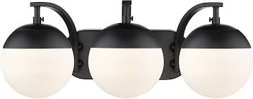 Golden Lighting 3218 Ba3 Blk Blk Dixon Modern Black 3 Light Bathroom Light Fixture Gol 3218 Ba3 Blk Blk