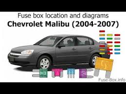 There is no fuse box or fuse for the headlights. Fuse Box Location And Diagrams Chevrolet Malibu 2004 2007 Youtube