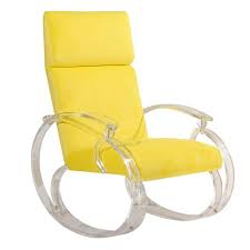 Bright Yellow Lucite Rocker Rocking Chair Yellow Chair Antique Rocking Chairs