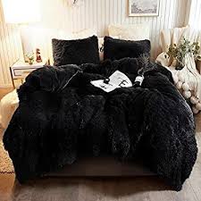 Looks just like in the picture. Amazon Com Plush Shaggy Duvet Cover Set Luxury Ultra Soft Crystal Velvet Bedding Sets 3 Pieces 1 Faux F Velvet Bedding Sets Bed Duvet Covers Black Duvet Cover