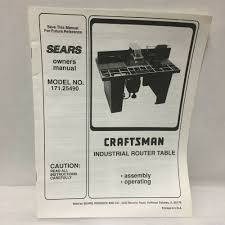 Craftsman Industrial Router Table Instruction Manual Only 171 25490 Ebay In 2020 Router Table Router Craftsman