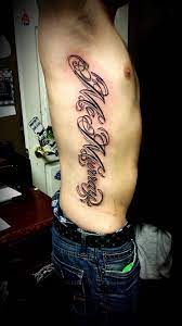 Last Name Rib Piece Tattoo Back Tattoos For Guys Body Art Tattoos Pieces Tattoo