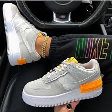 Nike Air Force 1 Shadow Vast Grey Laser Orange Cu3446 001 In 2020 Nike Fashion Shoes Sneakers Fashion Hot Sneakers
