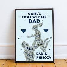 Even if he's hard to shop for. Personalised Dad Daddy Step Dad Framed Print Dad Birthday Gift