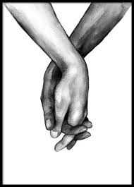 Black And White People Holding Hands Art Watercolor Hands No3 Poster Bedroom Posters Black And White Posters Typography Poster