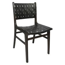 Numadu Wooden Dining Chair With Woven Leather Seat Black Woven Dining Chairs Metal Dining Chairs Dining Chairs