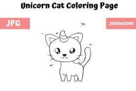 Make a coloring book with unicorn cat for one click. Coloring Book Page For Kids Unicorn Cat Grafik Von Mybeautifulfiles Creative Fabrica