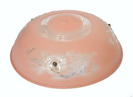 Vintage Art Deco Frosted Pink 3 Chain Glass Ceiling Light Shade Replacement Ceiling Light Shades Glass Ceiling Lights Glass Ceiling Light Shades