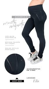 Calça Legging Com Bolso Na Frente Legging Gestante Elis Legging Gestante Legging Calca Para Gestante