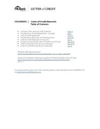 Colorado Letter Of Credit Materials Table Of Fhlbank Topeka