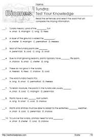Tundra Multiple Choice Worksheetworksheets Biomes Graphing Linear Equations Homeschool Science