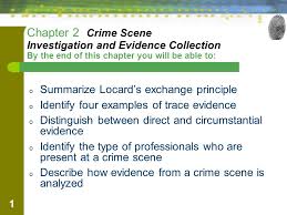 In forensic science, locard's exchange principle holds that the perpetrator of a crime will bring something into the crime scene. 1 Chapter 2 Crime Scene Investigation And Evidence Collection By The End Of This Chapter You Will Be Able To O Summarize Locard S Exchange Principle O Ppt Download