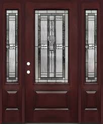 Entry doors for sale : Cheap 3 4 Lite 277 Pre Finished Fiberglass Door With Sidelites Prehung In Pre Finished Jambs