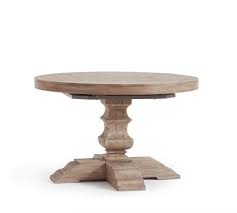 This table is perfect for a dining room, it extends into the center becoming a large table that can accommodate m. Banks Round Pedestal Extending Dining Table Pottery Barn