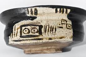 japanese elegant black kuro oribe chawan from early edo period chawan oribe japanese ceramics