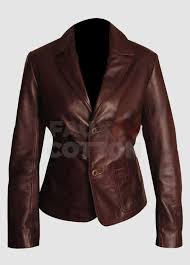 Women Dark Brown Blazer Ladies Slim Fit Brown Coat Leather Blazer Women Leather Blazer Leather Jacket