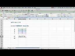 How To Use A Quadratic Formula In Microsoft Excel Using Microsoft Excel Youtube