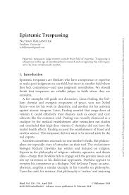 How to sue for trespass. Pdf Epistemic Trespassing