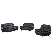 Rated 4.5 out of 5 stars based on 101 reviews. Star Home Living 3 Piece Black Leather Sofa Set Sh4502 3pc The Home Depot