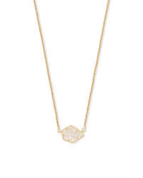 Tess Gold Pendant Necklace In Iridescent Drusy Gold Pendant Simple Gold Pendant Necklace Drusy