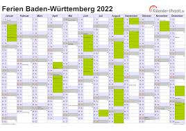 Kalender schulferien bw 2021 zum ausdrucken. Ferien Baden Wurttemberg 2022 Ferienkalender Zum Ausdrucken