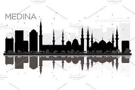 Black And White City Skyline Medina Saudi Arabia City Skyline City Skyline Silhouette City Skyline Medina Saudi Arabia