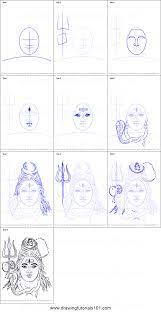How To Draw Lord Shiva Face Printable Drawing Sheet By Drawingtutorials101 Com In 2020 Lord Shiva Lord Shiva Painting Buddha Art Painting