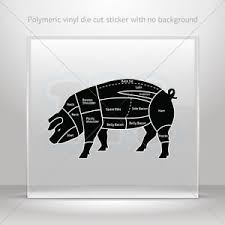 Details About Stickers Sticker Pig Meat Pork Chart Car Motorbike Bike Garage St5 X2389
