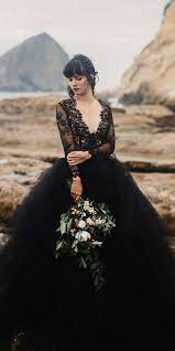 24 Black Wedding Dresses With Edgy Elegance Black Wedding Gowns Black Lace Wedding Dress Black Wedding Dresses