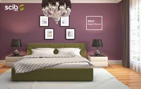 An Interior Design Filled With Regal Mauve 9557 Beside Modern Styled Bed And Two White Side Tables Bedroom Wall Colors Master Bedrooms Decor Bedroom Interior