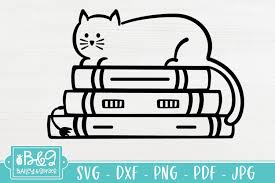 Free svg image & icon. Cat On Stack Of Books Svg Book Lover Svg Reading Svg 951587 Cut Files Design Bundles