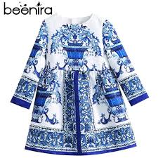 Beenira Children Full Sleeve Pattern Princess Dress 4 14y