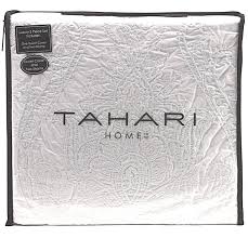 Shop for duvets & duvet sets in bedding. Tahari Home 100 Cotton Quilted Floral Damask 3pc Full Queen Duvet Cover Set Textured Stitching Embroidered Medallions White King Buy Online In Liechtenstein At Liechtenstein Desertcart Com Productid 61189566