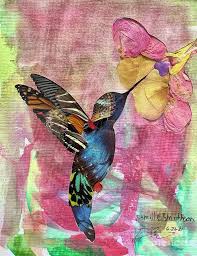 Butterfly Hummingbird Kid Collab Mixed Media by Ryan Smithson