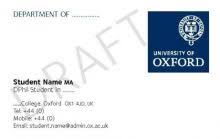 Any form of communication listed needs to be current and appropriate for professional use. Business Cards University Of Oxford
